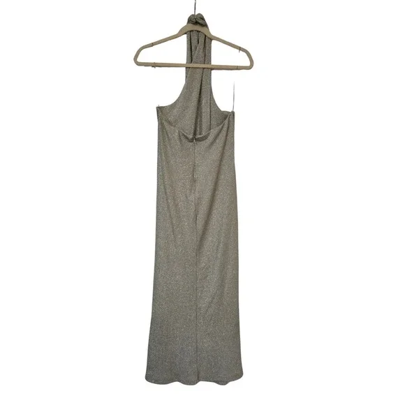 Zara Metallic Halter Maxi Dress Size M NWOT - threedaughtersproperties.com